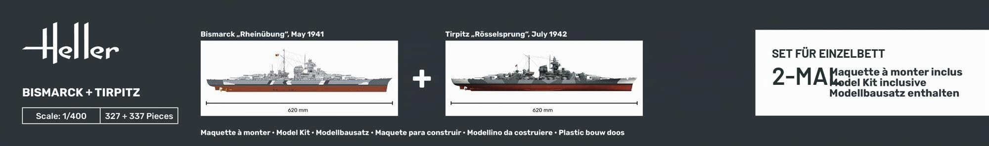 Heller 85078 Bismarck + Tirpitz TWINSET 1/400