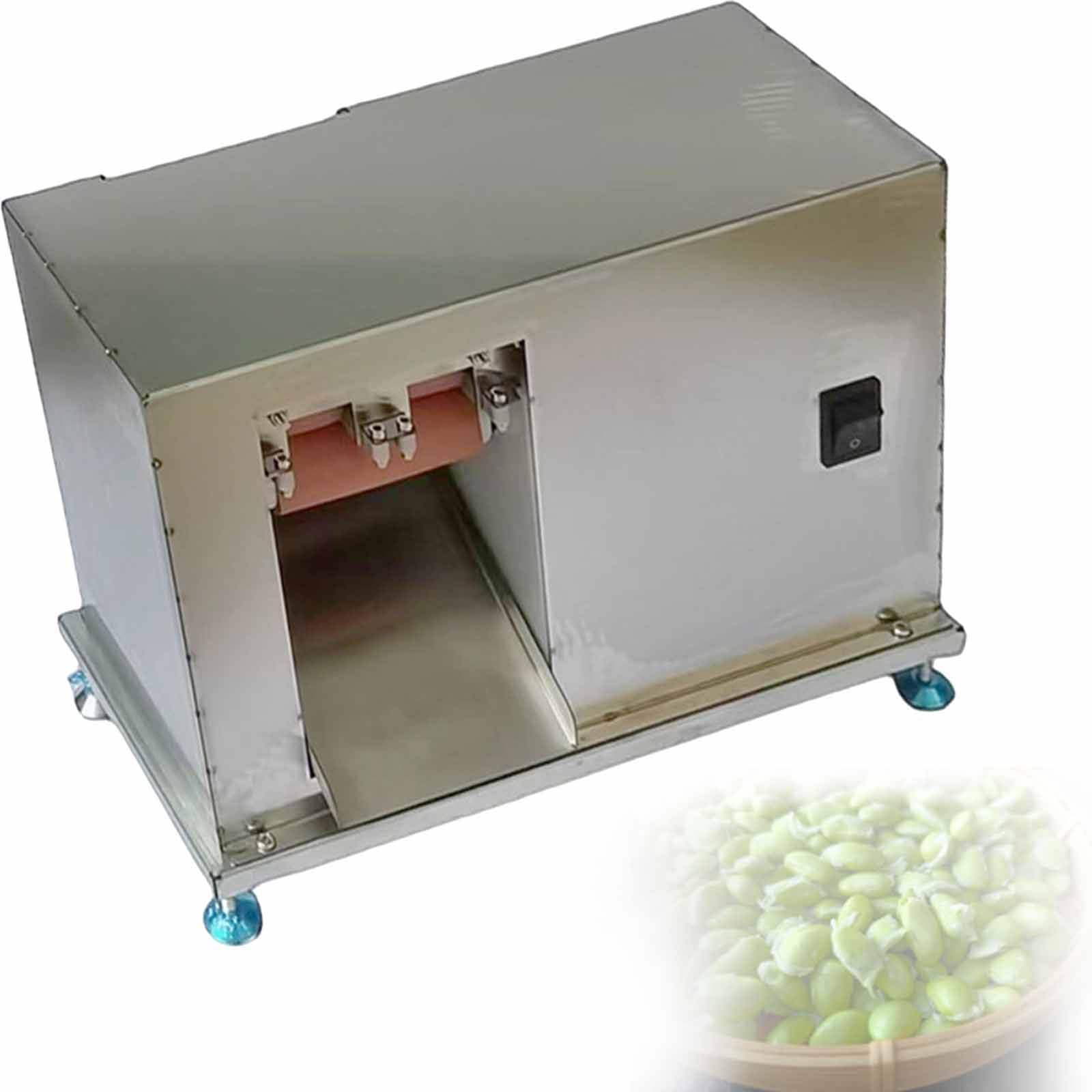 Machine à éplucher les haricots, machine semi-automatique à double tambour pour un usage commercial, capacité de 15 W, solution efficace pour décaper et décortiquer les haricots