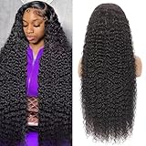 Tagota 32 Inch Deep Wave Lace Front Wigs Human Hair 13x6 HD Lace Front Wigs Human Hair Pre Plucked Brazilian Curly Wig Human Hair 200 Density Glueless Frontal Wigs with Baby Hair For Women