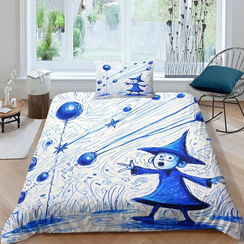 Housse de couette microfibre lit simple parure de lit 135x200cm zippée