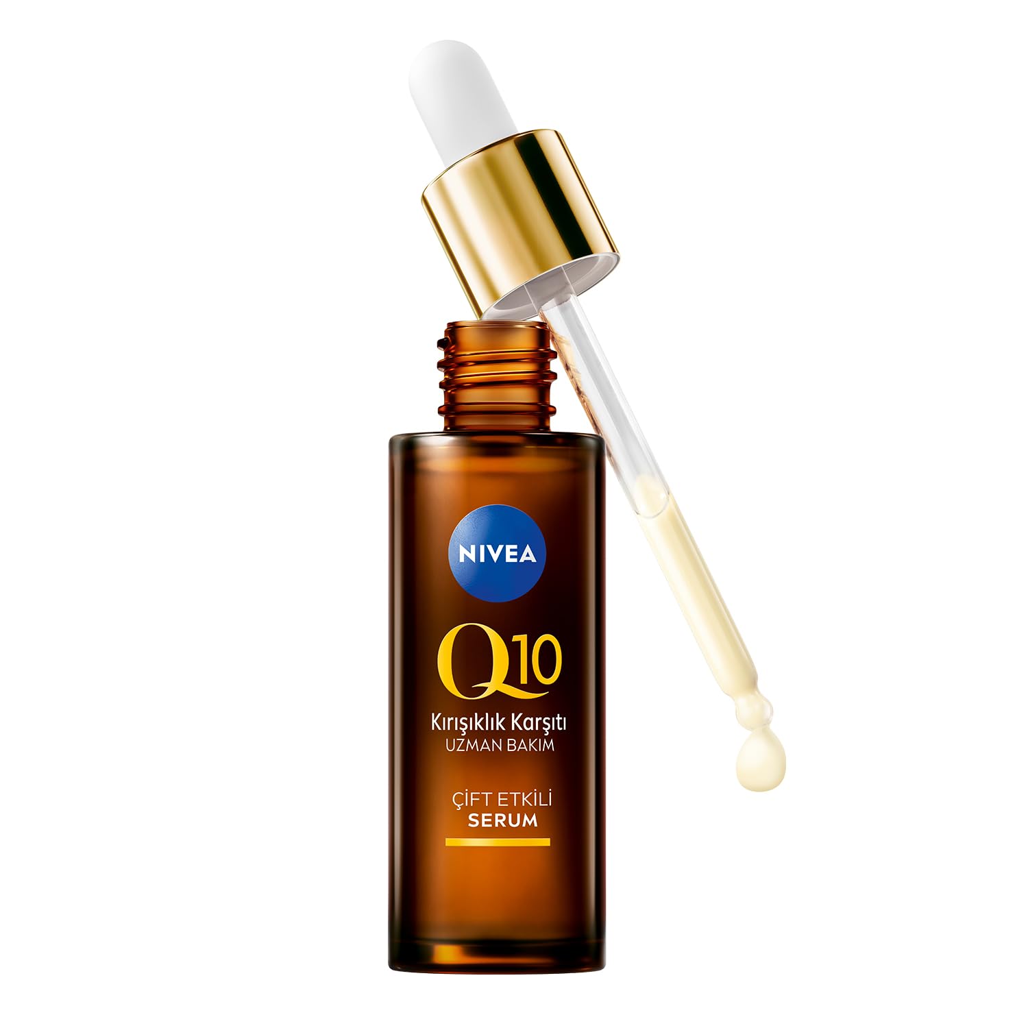 NIVEA Q10 Kırışıklık Karşıtı Çift Etkili Cilt Serumu 30 ml, Saf Q10, Şeker Sebepli Kırışıklık Önleyi