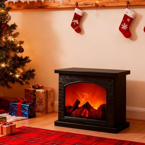 RANJIMA LED Kamin, LED Kaminfeuer mit Flammeneffekt, Kamin Deko...