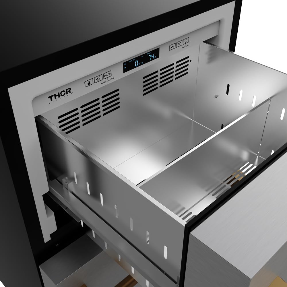 24 Inch Undercounter Built-In/Freestanding Drawer Freezer – Stainless Steel/Bronze | Gordon Ramsay Series on Fridge.com - View 3