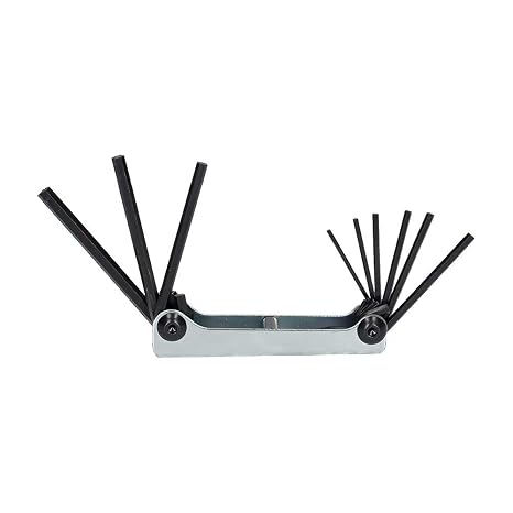 Urrea 5/64 In. To 1/4 In. 9 Folding Hex Keys In Metal Case 4993