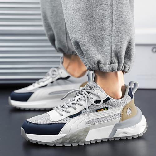 Men's Fashion Breathable Mesh Lace Up Platform Sneakers Casual Round Toe Non Slip Running Walking Daily Shoes3