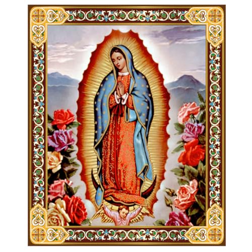 Needzo Our Lady of Guadalupe 3 Inch Print on Wood, Pocket Size Virgen de Guadalupe Icon