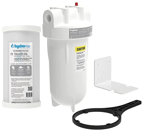 Hydrovos Hv-Whbb10-Prv Filter Housing With Large Capacity Carbon Filter For Whole House Water Filtration, 1” Nptf Port, Granular Activated Carbon Reduces Chlorine Taste And Odor #TOP3