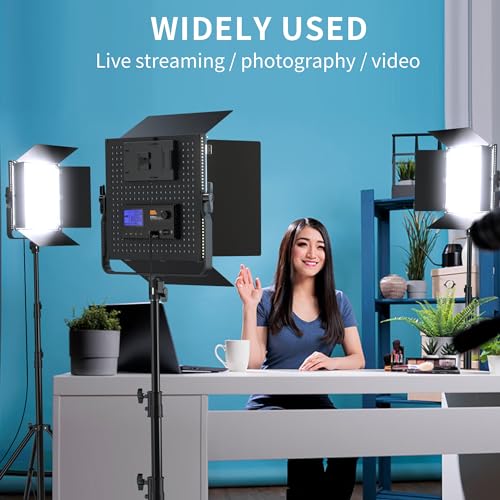 Image of 100W Professional Panel Light Camera Light 1300PCS LED Fill Light Bi-Color Adjustable 3000-8000K Studio Streaming Light Camera Photo Shooting (Brightness up to 340000lux /0.5m)