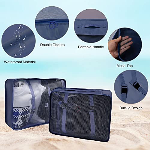 Image of OSDUE Suitcase Organizer, 7-in-1 Travel Organizer Set, Various Sizes Luggage Organizers for Travel, Clothes Bags, Shoes, Storage Bags for Cosmetics