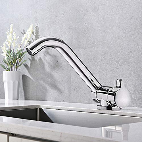 Compact Folding Faucet For Rv Caravan Camper, Kitchen Solid Matel 360 Rotation Faucet W/Hoses, Cold Hot Water Mixer Faucet, Copper Silver Tap #TOP1