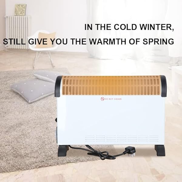 Riscaldatore elettrico a convettore, 3 livelli di calore (750/1250/2000 W), protezione da surriscaldamento, autoportante ideale per casa o ufficio