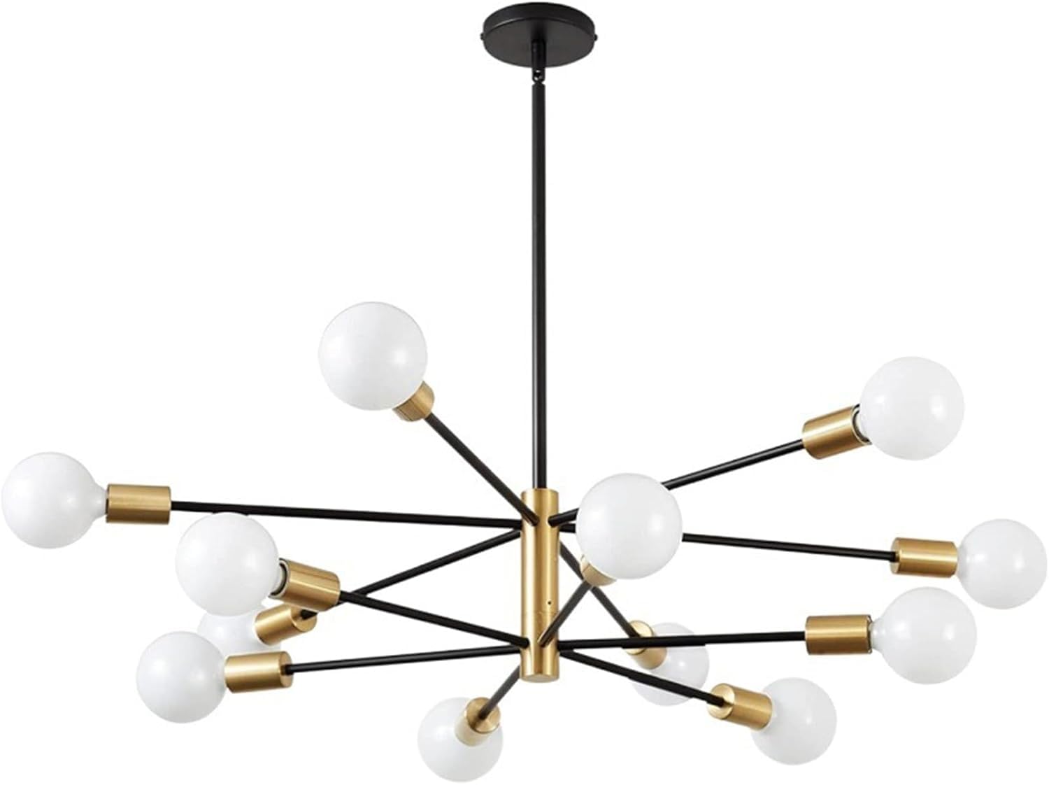 Lustre Spoutnik moderne or noir pour salle à manger et salon ajustable