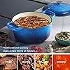 Miereirl 6 Quart Enameled Dutch Oven Pot with Lid, Cast Iron Dutch Oven with Dual Handles for Bread Baking, Cooking, Non-stick Enamel Coated Cookware (Dark Blue) #5