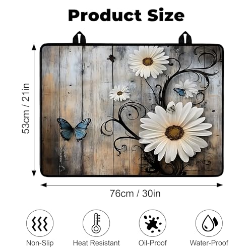 Image of Stove Top Cover for Glass Electric Stove (Daisy, 30 inch x 21 inch)