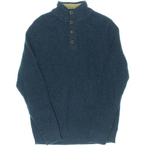 G.H. Bass & Co. Men's Long Sleeve Shaker Button Mock Sherpa Collar Sweater