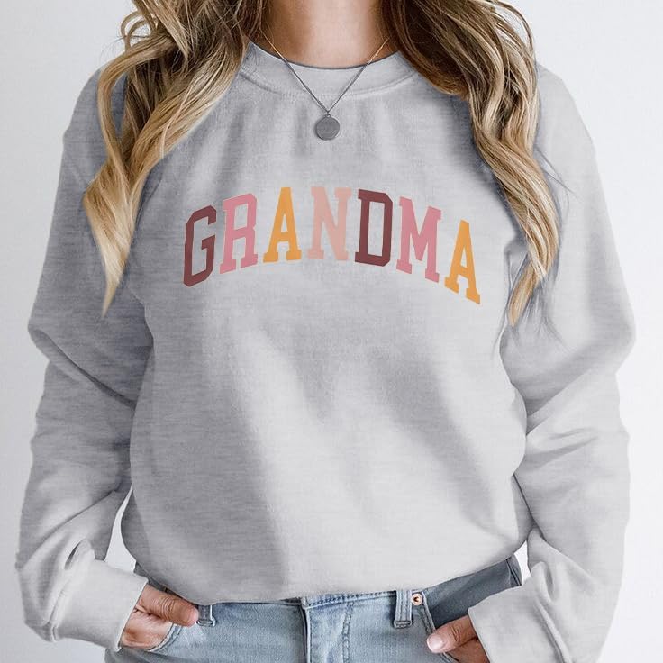 Grandma Sweatshirt Women Nana Life Sweatshirts Colorful Grandma Letter Print Crewneck Mimi Birthday Gift - Image 4