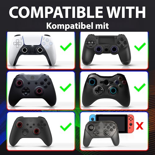 Image of MatoSan Thumbstick Silicone Caps - Compatible with PS5 & PS4 Controllers - Grip Attachments for Precise Control - Non-Slip Stick Caps - Gaming Accessories (4 Pieces SpaceSan White)