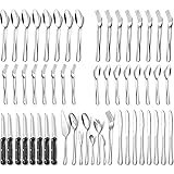 Umite Chef 56-Piece Silverware Set with Steak Knives, Stainless Steel Flatware Set, Cutlery Set for...