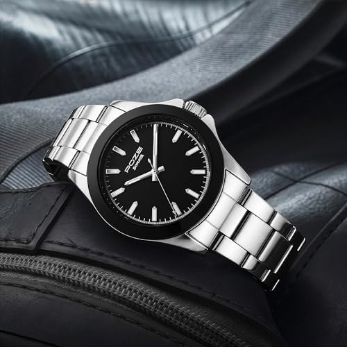Image of Sonata Poze 8 Quartz Analog with Black Dial IPS Stainless Steel Strap Watch for Men - SP70105SM02W