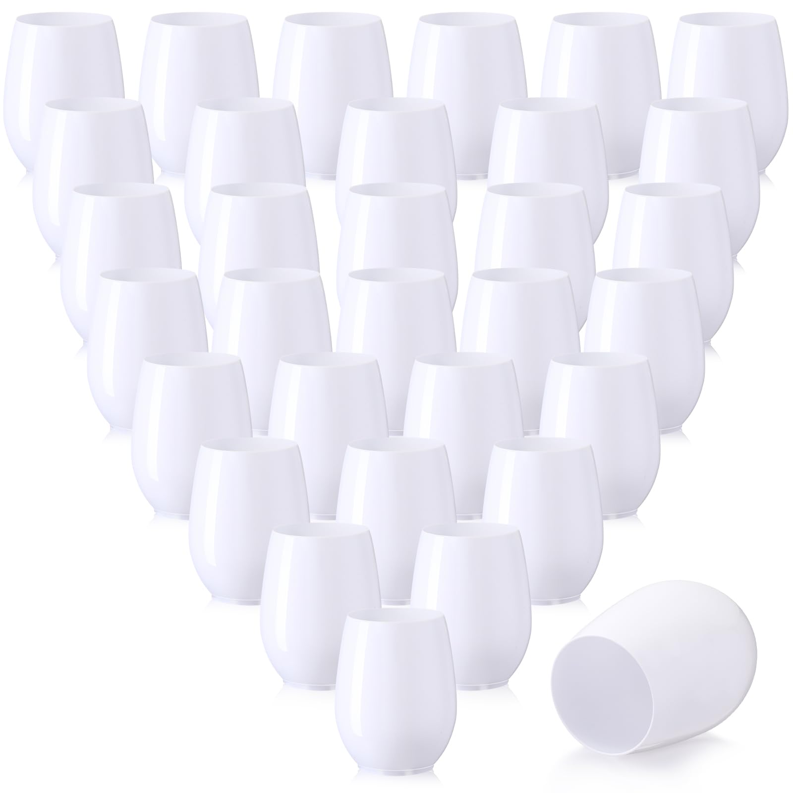 Verres à vin en plastique blanc pour un pique-nique ou un mariage chic