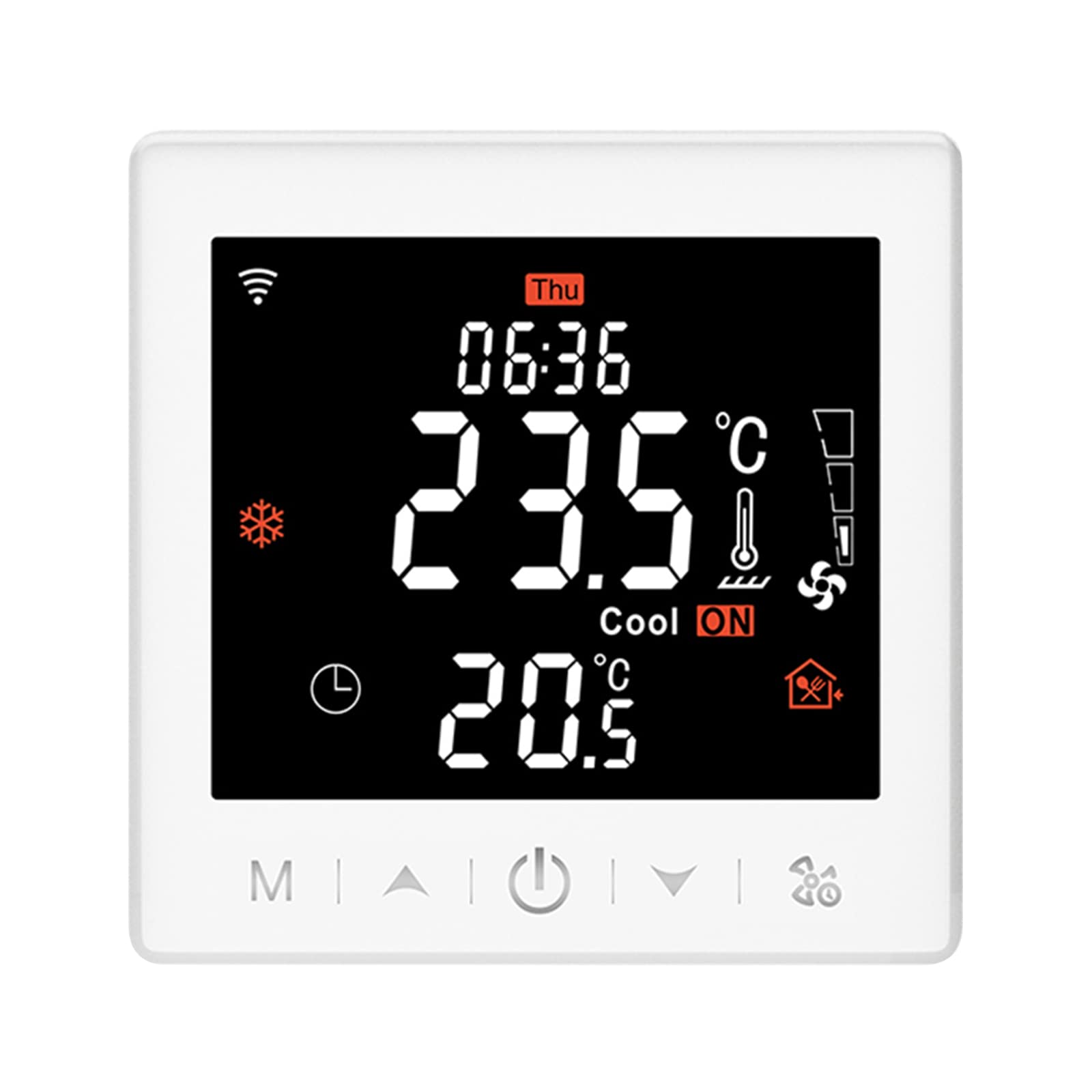 Baqu Floor Heating & Fan Coil for 2 System ermostat WIFI/485 Modbus wi Application & Voice Control 3.5 Inch L Display ligent Programmable ermostat Child Lo Wea er Forecast