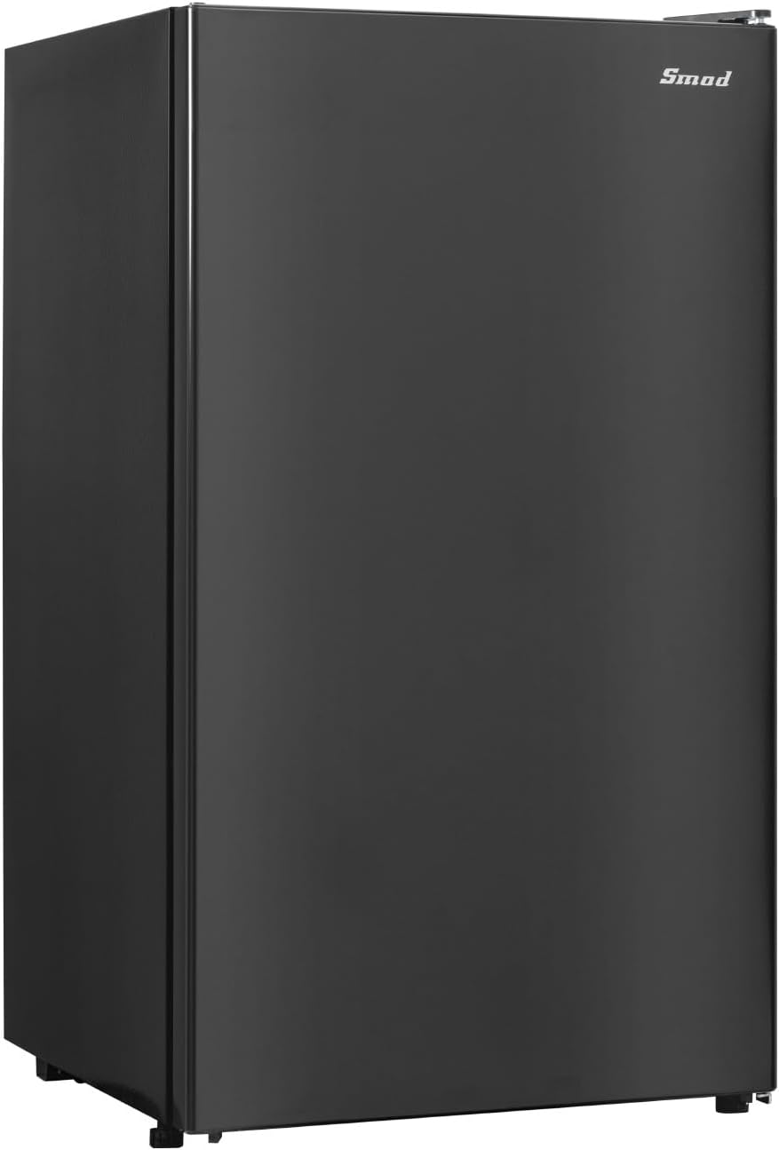 Smad Dorm Fridge 3.2 cu.ft Mini Fridge No Freezer, Compact Small Refrigerator for Office, Dorm, Apartment, Adjustable Thermostat, Single Reversible Door, Quiet & Energy Saving