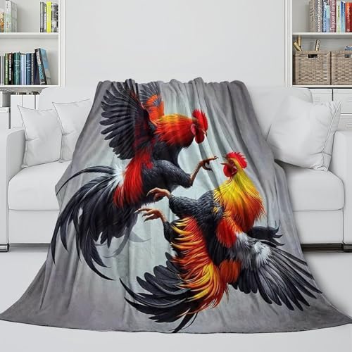 Plaid coq impression 3D en microfibre douce 127x152 cm pour canapé - 5