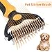 XLCL pet Pet Grooming Tool - 2 Sided Undercoat Rake for Cats and Dogs - Safe Dematting Comb for Easy Mats & Tangles Removing - No More Nasty Shedding and Flying Hair