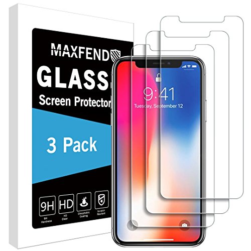 iPhone X Screen Protector, Tempered Glass Screen Protector for Apple iPhone 10 / iPhone X 2017 (3 packs)