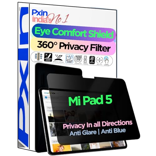 Image of PxIn Tablet Privacy Screen Guard compatible with Mi Pad 5 | No.1 | Anti Glare | Anti Blue Light | Anti UV | 4 Way Privacy Filter | 360 Privacy | Eye Protect