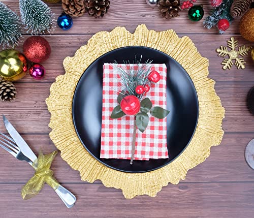 Babenest Gold Reef Charger Plates, 12 Pcs 13 Inch Table Chargers For Dinner Plates, Plastic Decorative Charger Service Plates For Holiday Wedding Event (Reef, Gold) #TOP4