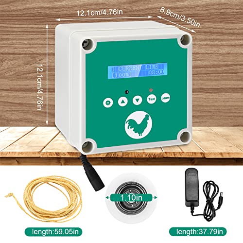 TELAM Automatische Hühnerklappe, Türöffner Hühnerstall mit Timer und Lichtsensor mit LCD-Bildschirm, Solarenergie oder… – Bild 8