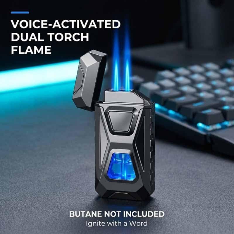 Encendedor Dual de Llama, Recargable USB, Activado por Voz miniatura 3