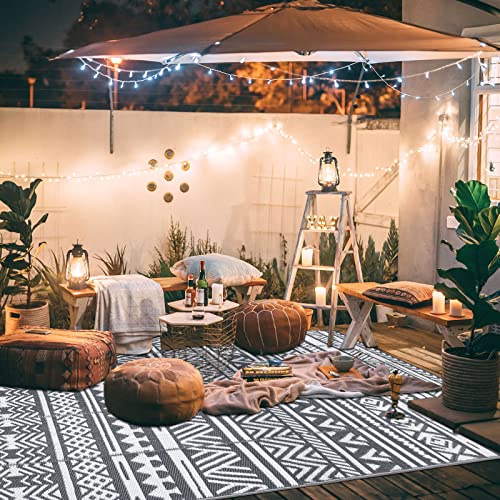 Hiiarug 5'X8' Reversible Outdoor Rug, Plastic Straw Patio Rugs Rv Camping Rug Reversible Mats, Large Floor Mat And Rug For Rv, Patio, Backyard, Deck, Picnic, Beach, Trailer, Camping(Grey/White) #TOP7