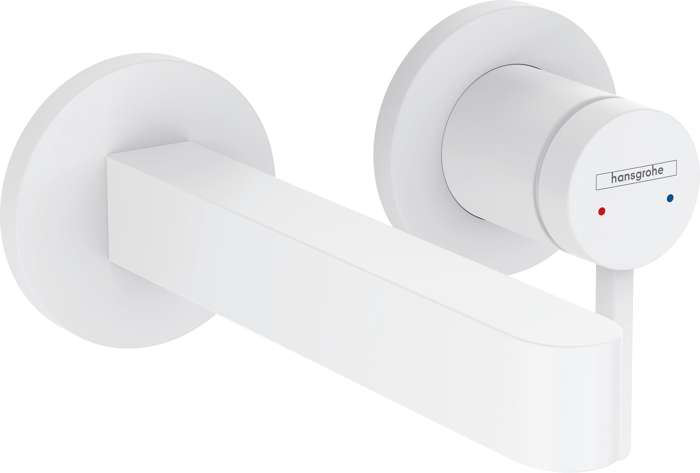 Hansgrohe Matt White Finoris Basin Mixer Tap For Concealed Installation Wall-Mounted With Spout 16,8 Cm, 76051700