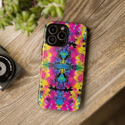 Coque iPhone 16 Pro Max solide motif graphique multicolore brillant