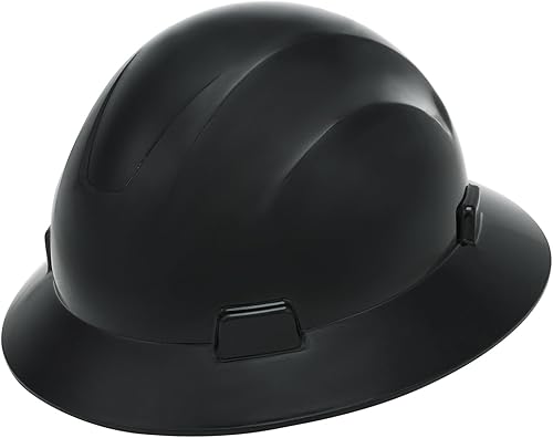 Casco de seguridad de ala completa Casco de seguridad ventilado Cascos De Construcción Tipo I Clase C (negro)