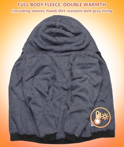 Image of GEEK LIGHTING Men's Fleece-Lined Zip Up Hoodie, Thick Hooded Jacket Winter Warm Athletic Sweatshirt
