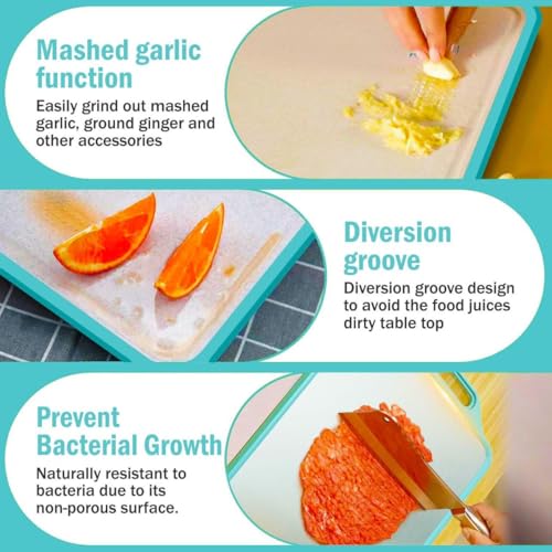 Image of Dual-Sided Stainless Steel Chopping Board | Large 40x30 cm Heavy-Duty Titanium Cutting Board for Kitchen | Non-Slip, Hygienic & Toxic-Free Vegetable and Meat Cutting Board