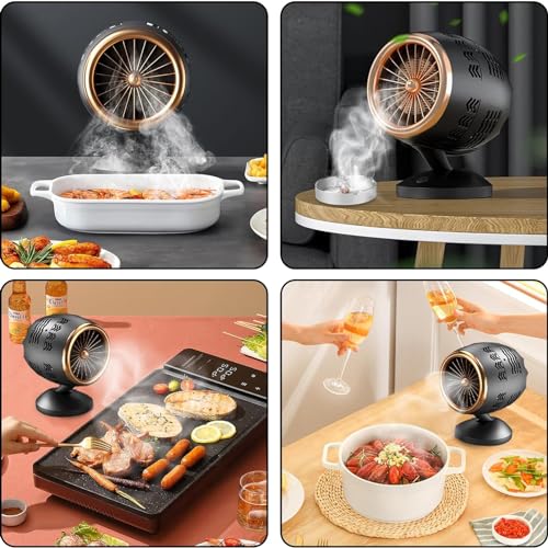Mini Desktop Cooker Hood, Portable Range Hood, 2-Speed Strong Suction Capacity & Low Noise, with Changeable & Washable Filters, for Home Kitchen Indoor BBQ Hot Pot