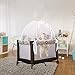 Pro Baby Safety Premium Pack n Play Tent, Mini Crib Tent to Keep Baby from Climbing Out, Auto Pop Up Pack and Play Tent with Auto-Lock Zippers, Thick Velvety Breathable Mesh (Stars & Moons - Ruffles)