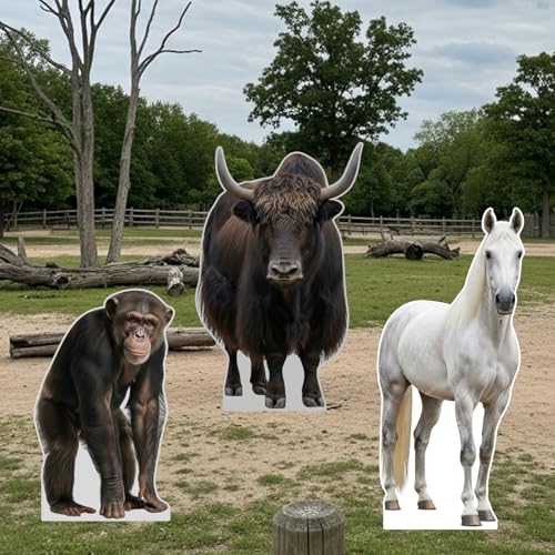 Image of White Horse 4FT Life Size Cardboard Cutout, 1 PC | Fun Animal Standup for Events, Party Decor, Birthday & Photos