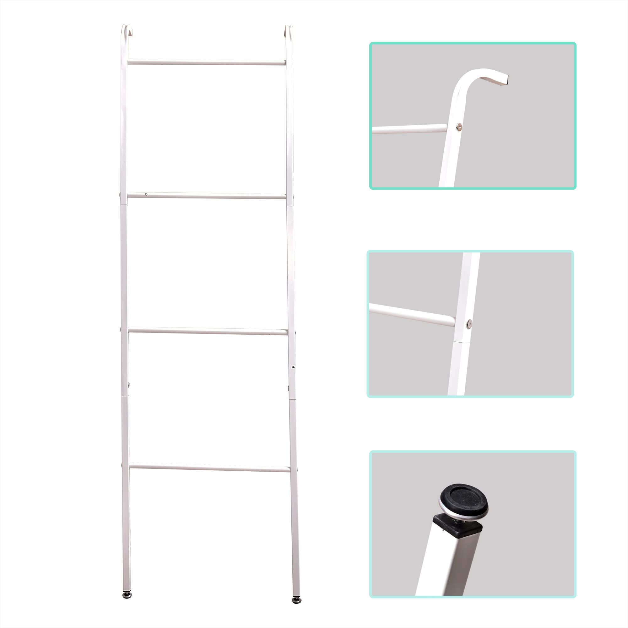 Scala portasciugamani da parete bianca a 4 ripiani decorativa per asciugamani da soffitto bagno camera da letto soggiorno