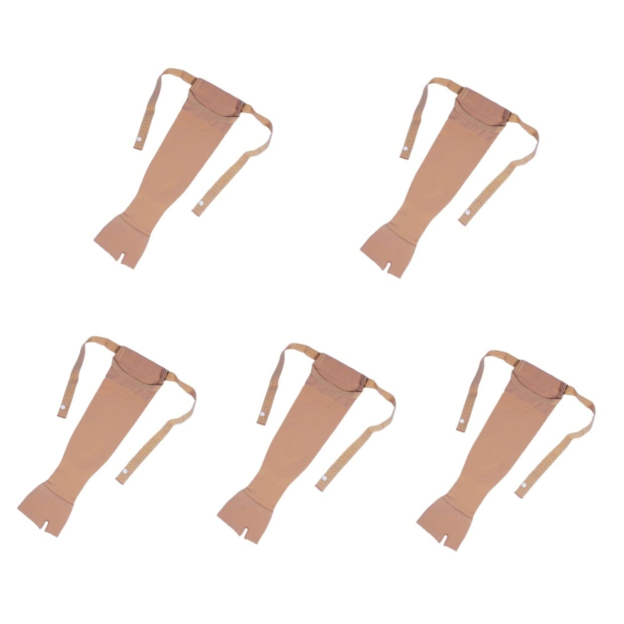 Healeved 5pcs Compression Arm Support Sleeve for Elastic Arm Brace for Swelling Edema and Injury Prevention Suitable for Athletes and Medical Use Left Hand Skin Color