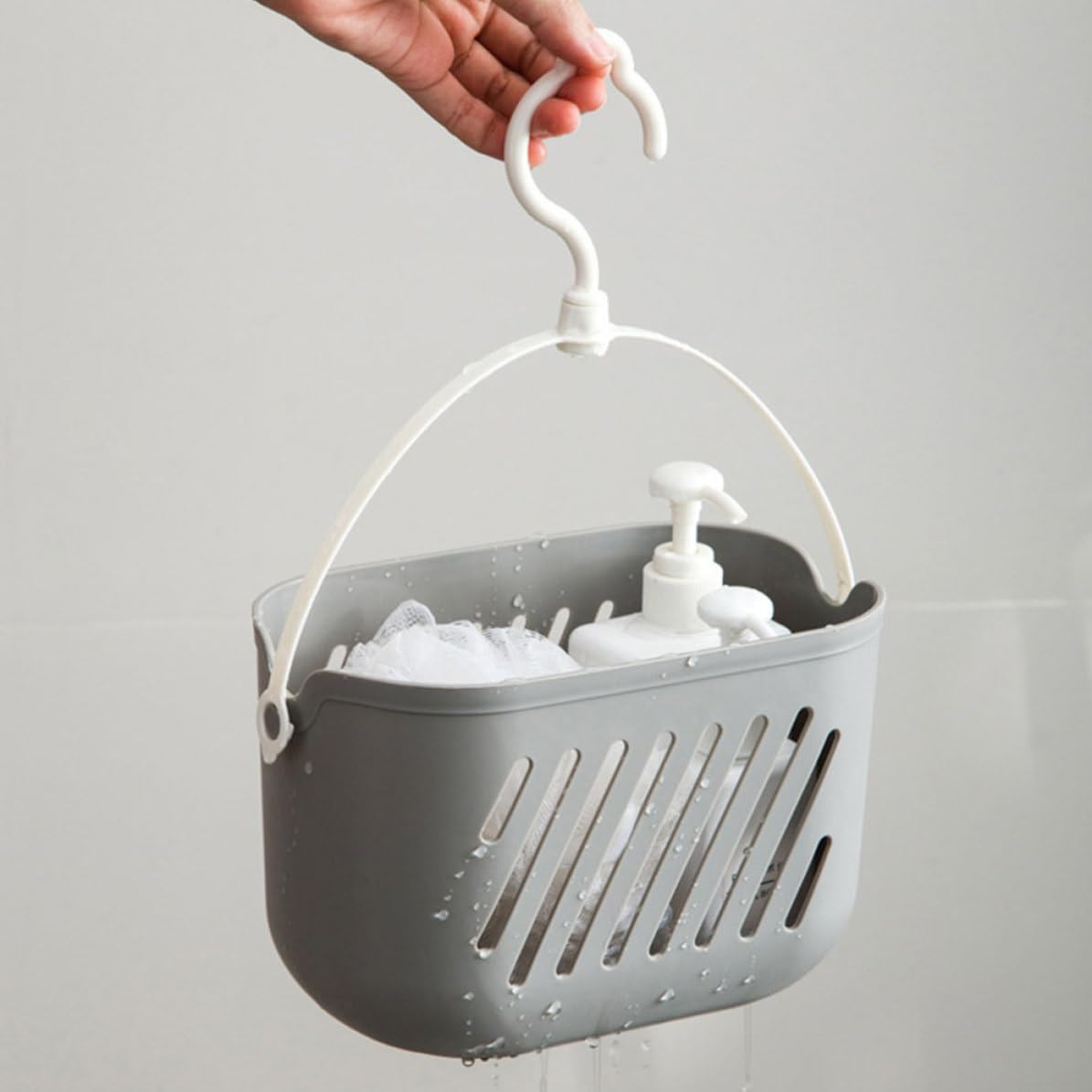 4 Cestas Colgantes Organizador de Pared Moderno y Simple para Baño de Plástico para Almacenamiento en Ducha Adecuado Hogar