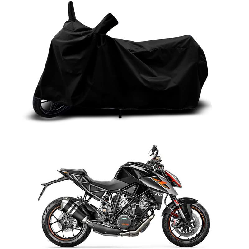 Image of 100% Scratchproof /UV-Rays /Heat Protection /Birds Dropping /Water Resistant /Dust Proof /Waterproof /Full Bike Scooty Two Wheeler Body Cover Compatible for 1290 Super Duke R All Varients[Black]