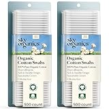 Sky Organics - Organic Cotton Swabs, 1000 ct. - Ultra Soft Tips - Strong & Durable - Hypoallergenic - Chlorine Free - Sustainable - Natural, Vegan & Cruelty Free - Skin Care & Self Care