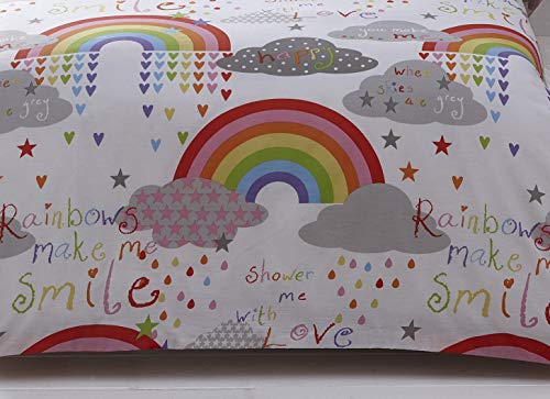 Kids Club Wolken en regenbogen omkeerbaar dekbedovertrek, wit, tweepersoons - Afbeelding 3