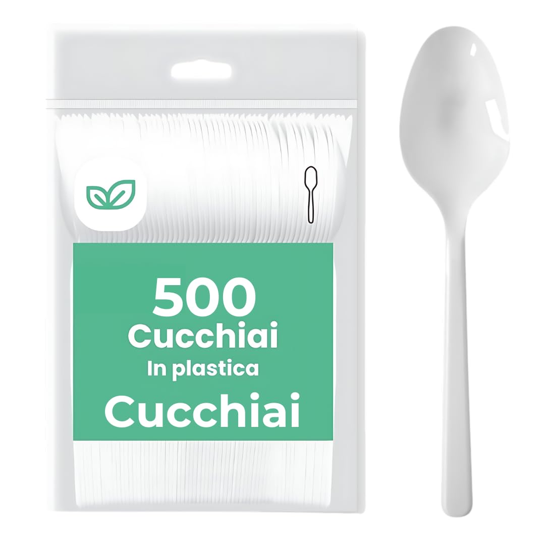 500 Cucchiai Bianchi Riciclabili - Lunghezza 16,5 Cm | Lavabili In Lavastoviglie | Per Gelaterie, Eventi, Ristorazione - Foto 12