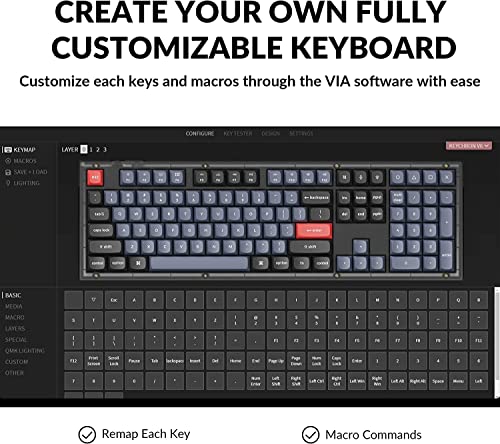 Image of Keychron V6 Wired Custom Mechanical Keyboard, Full-Size QMK /VIA Programmable with Hot-swappable Keychron K Pro Brown Switch Compatible for Mac Windows Linux (Frosted Black-Translucent)